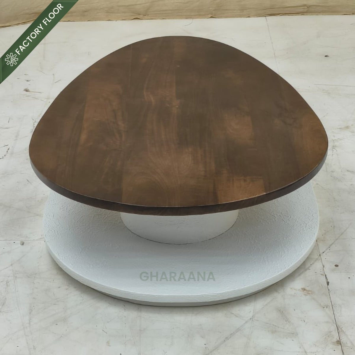 Swivel Rotating 2-Tier Solid Wood Centre Table - Centre Tables - Gharaana