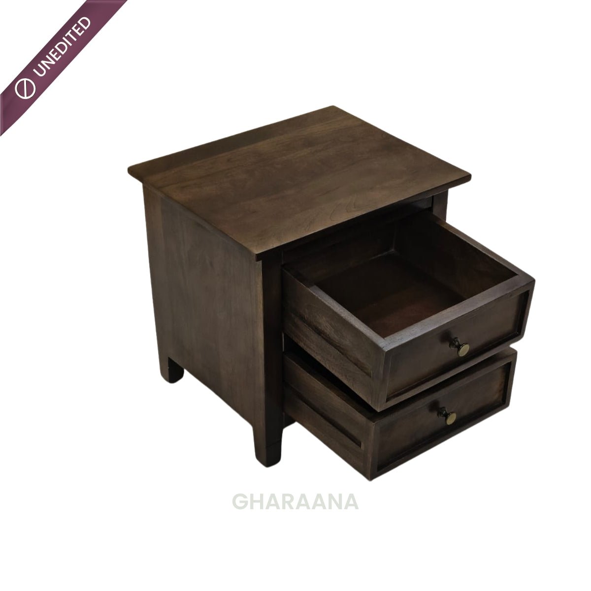 Kavya 100% Solid Wood Bed with Bedside tables - Beds - Gharaana