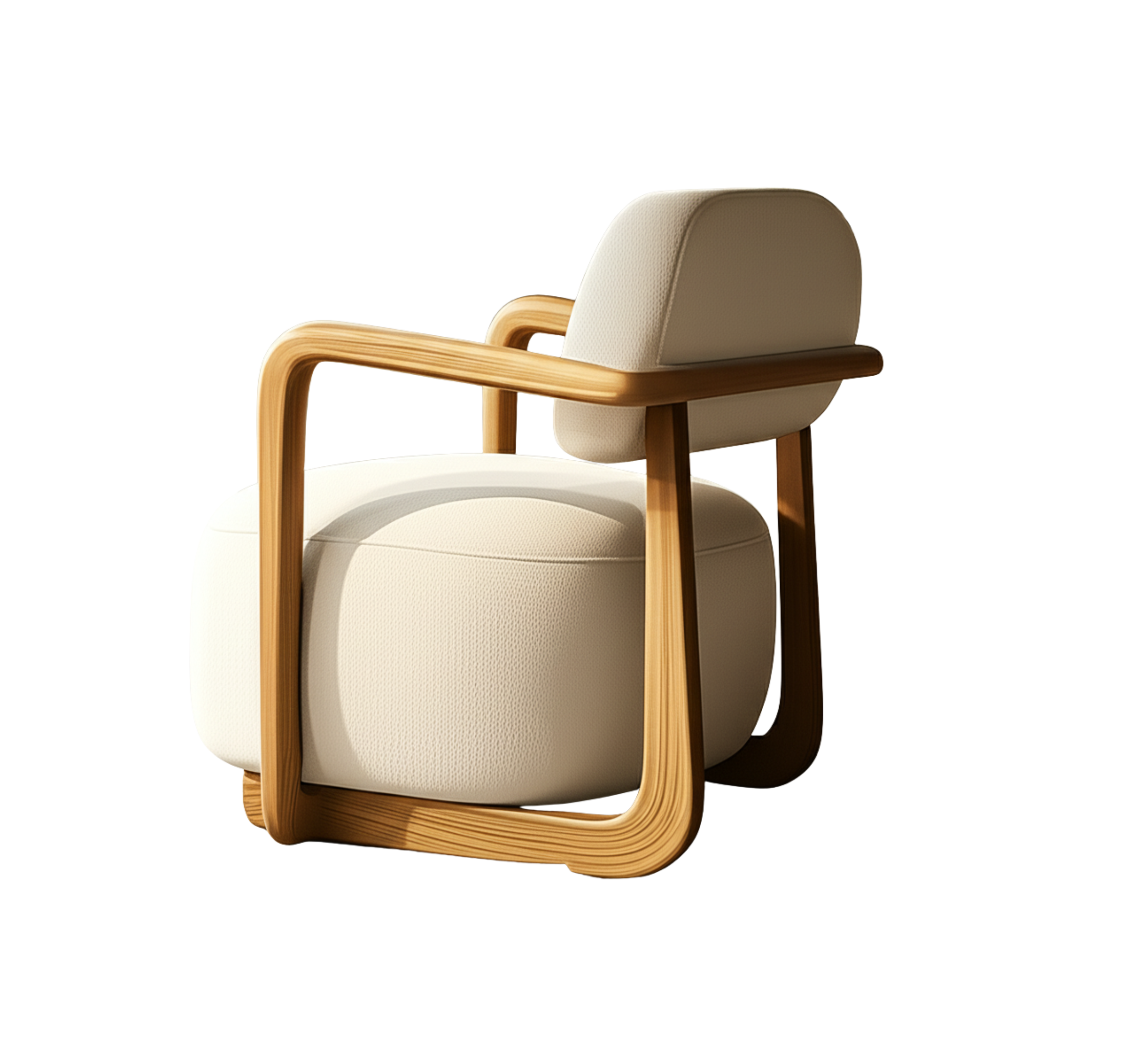 Ojas Wooden Plush Armchair