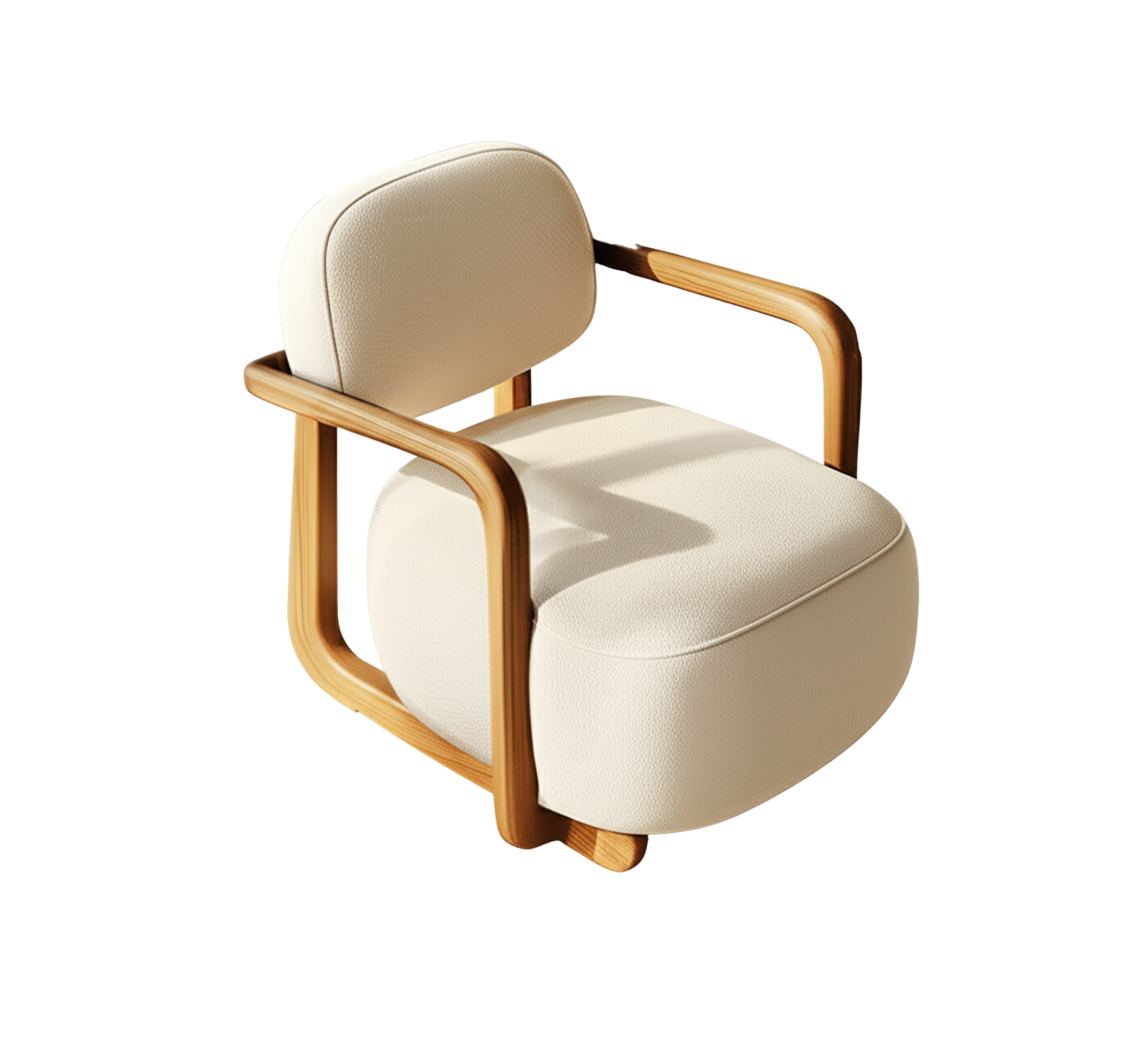 Ojas Wooden Plush Armchair