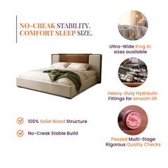 Avo 100% Solid Wood Upholstered Bed