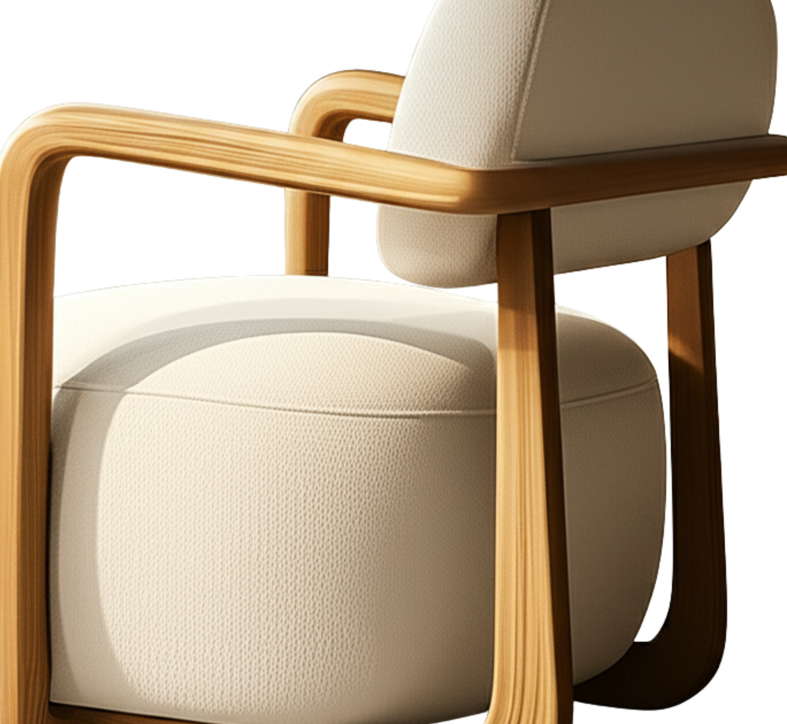 Ojas Wooden Plush Armchair