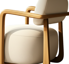 Ojas Wooden Plush Armchair
