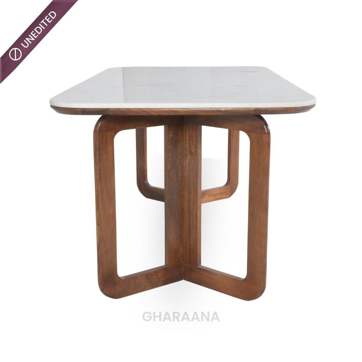 Leila Marble - Top Wooden Dining Table Set - Dining Set - Gharaana