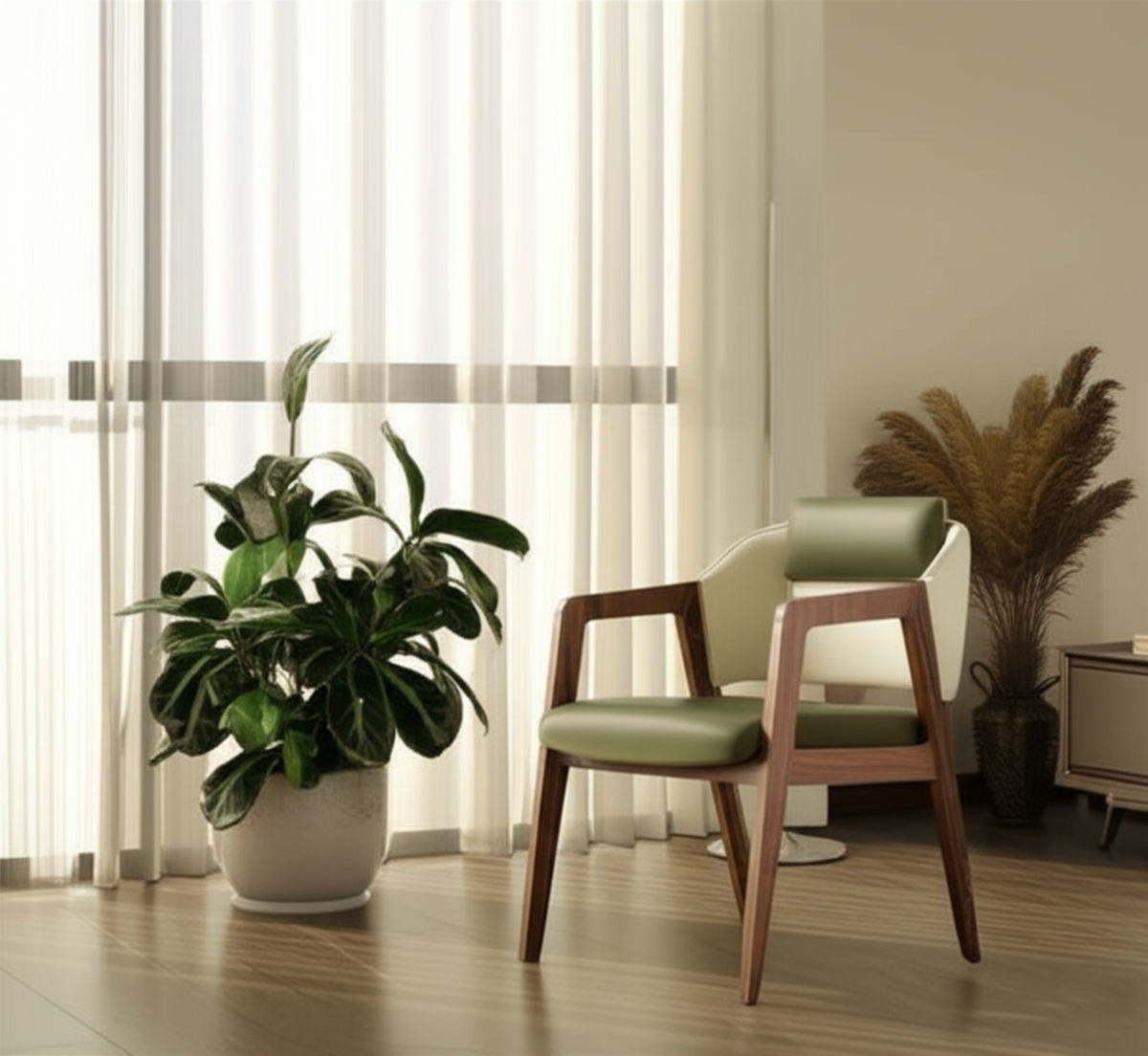 Niva Wooden Upholstered Armchair