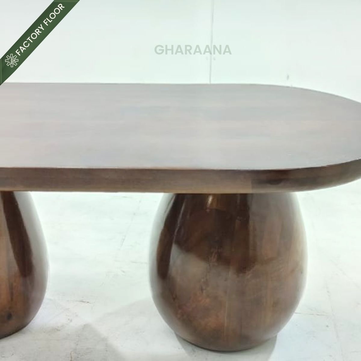 Akira Oval top Solid Wood Center Table - Centre Tables - Gharaana