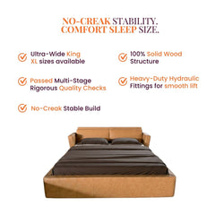 Harvey 100% Solid Wood Leatherette Bed