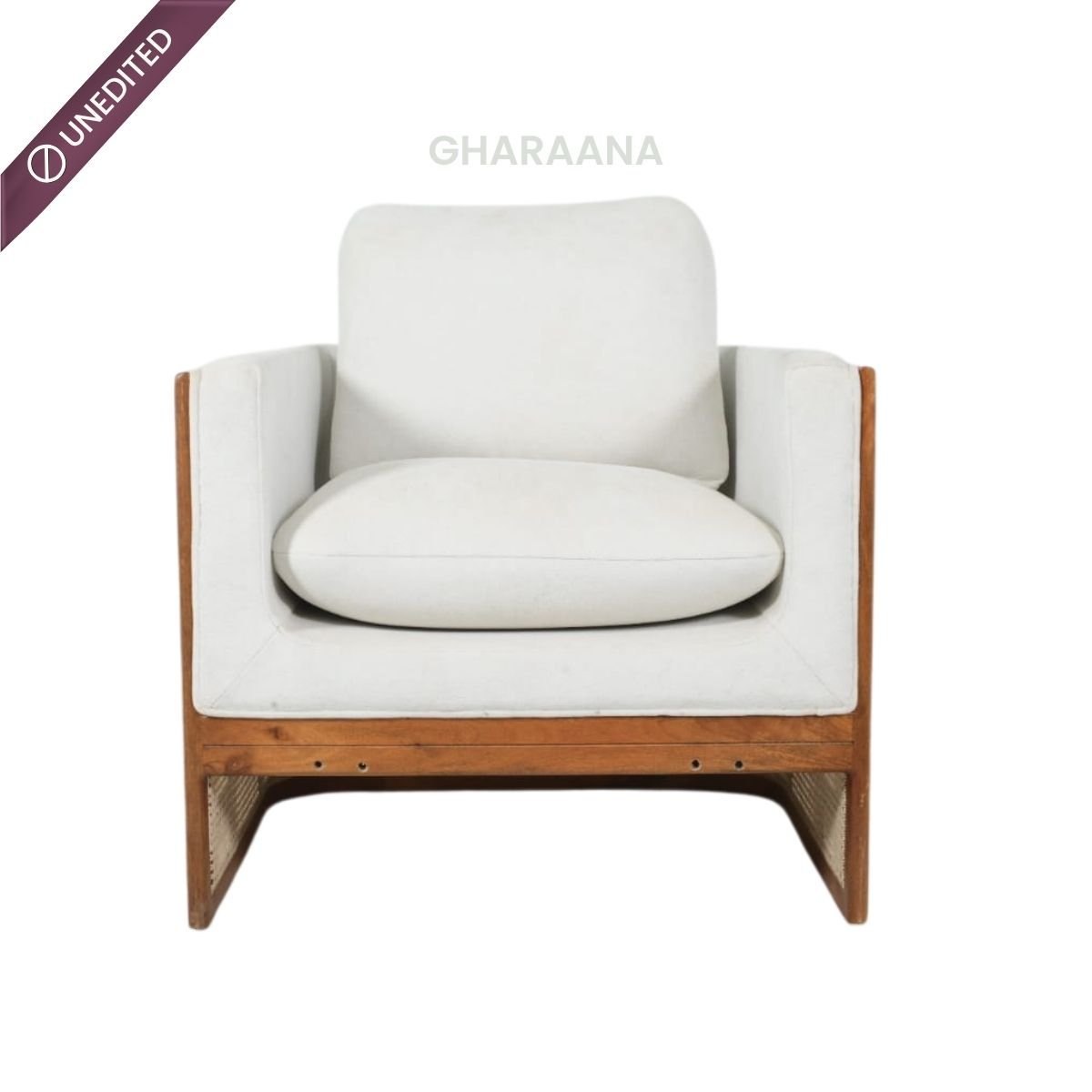 Veda Armchair with Vaayu Side Table Combo (Set of 2) - Armchairs - Gharaana