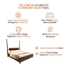 Aqua 100% Solid Wood Bed - Beds - Gharaana