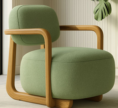 Ojas Wooden Plush Armchair