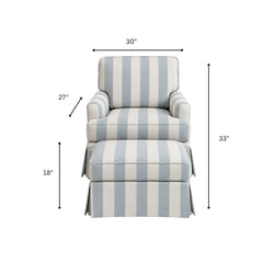 Victorian Wooden Plush Armchair With Ottoman