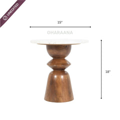 Saaya Wooden Side Table - Side Tables - Gharaana