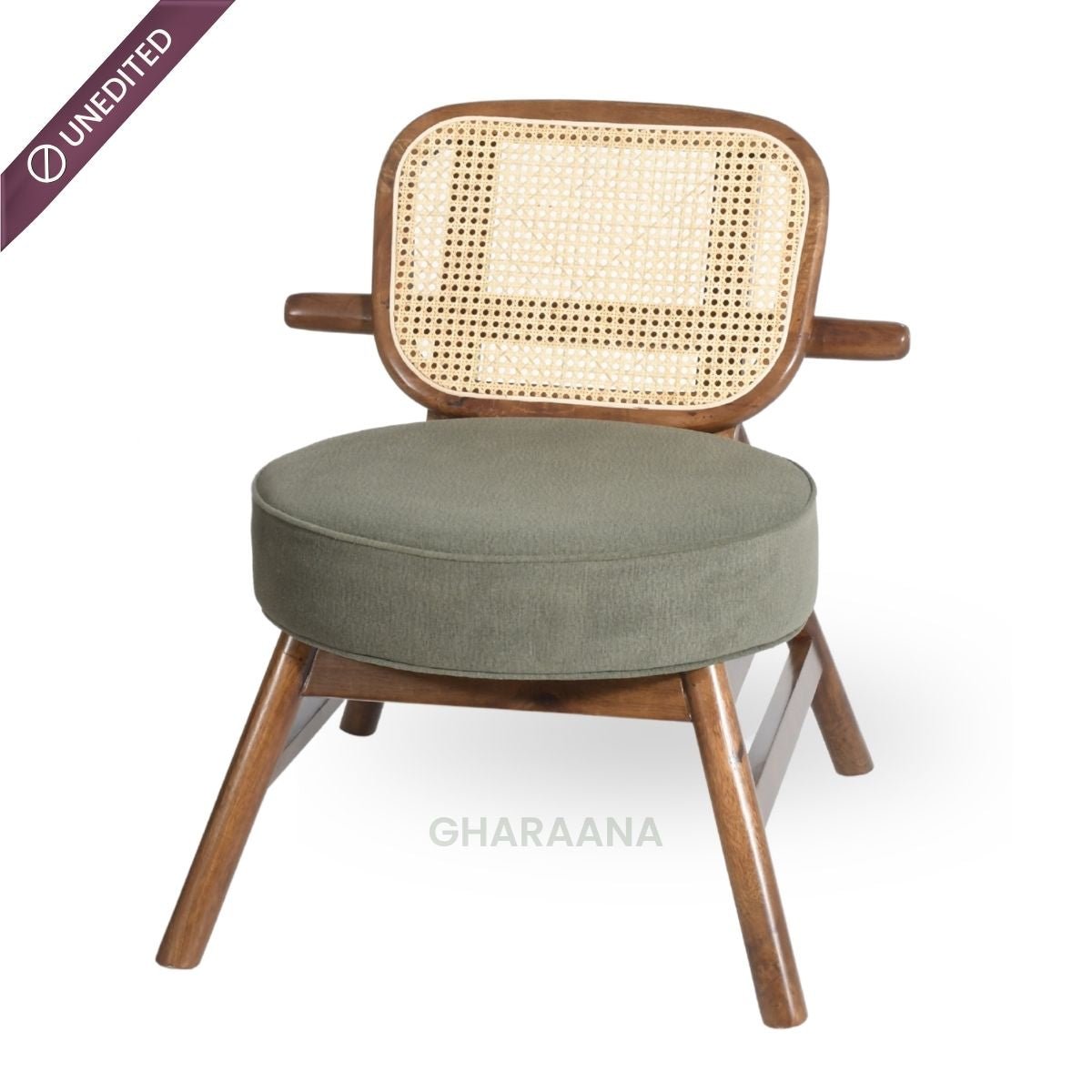 Abby Wooden Plush Armchair - Armchairs - Gharaana