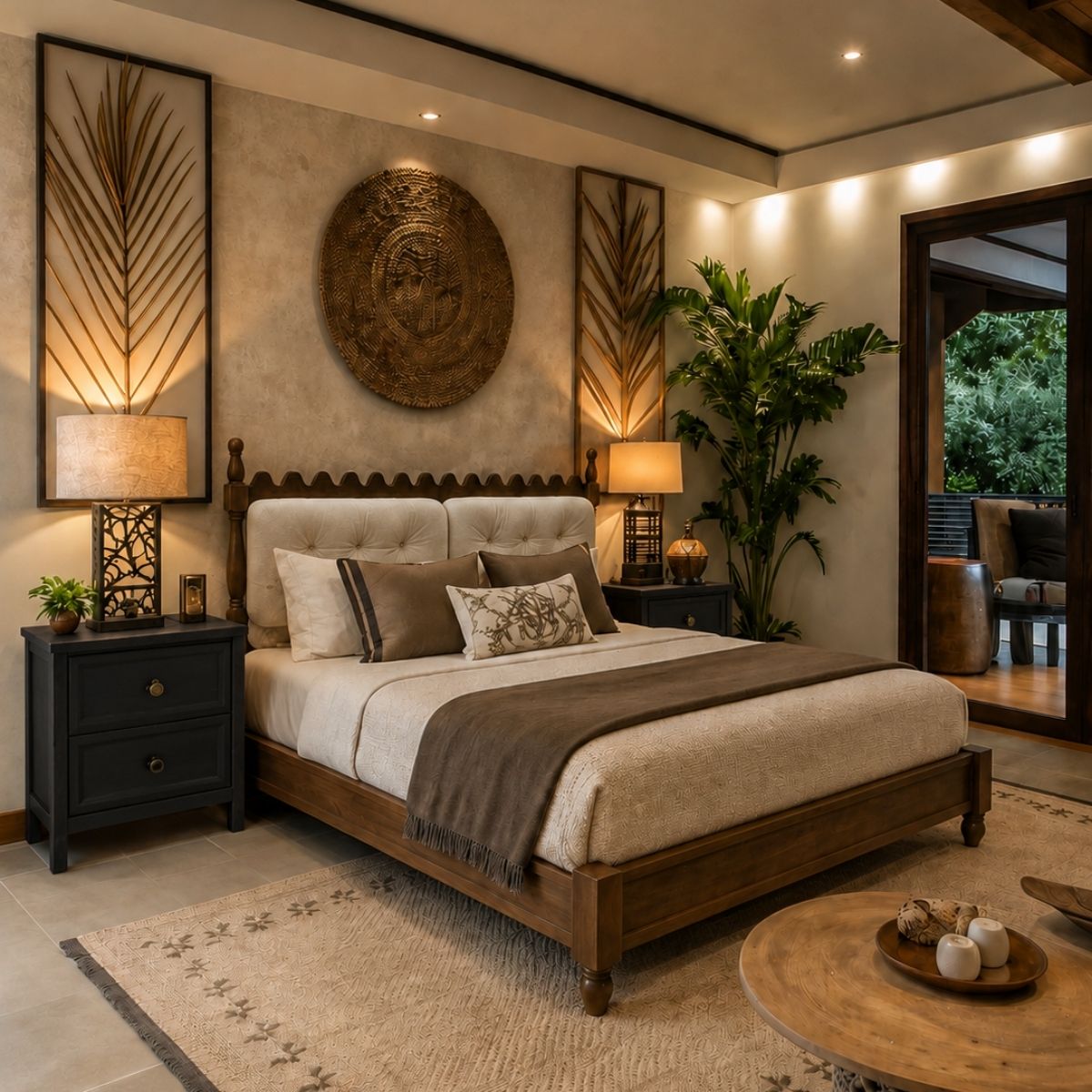 Sevilla 100% Solid Wood Upholstered Bed - Beds - Gharaana