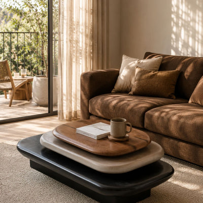 Pebble Rotating 3 - Tier Solid Wood Centre Table - Centre Tables - Gharaana