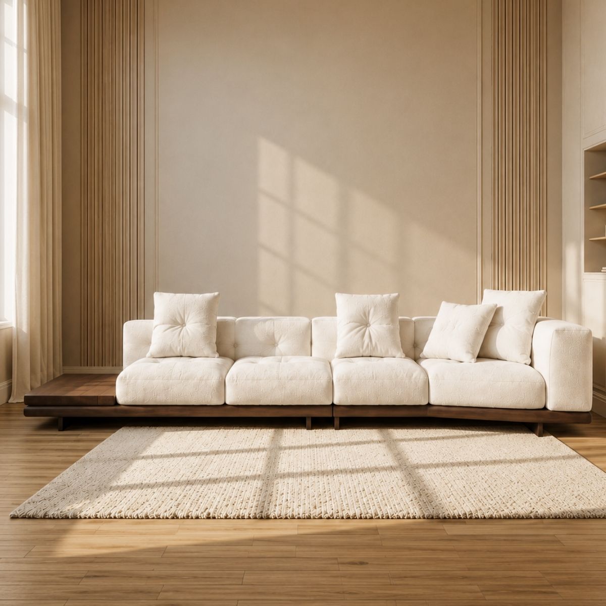 Milano Custom Wooden Upholstered Sofa - Sofas - Gharaana
