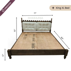 Sevilla 100% Solid Wood Upholstered Bed - Beds - Gharaana