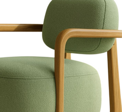 Ojas Wooden Plush Armchair