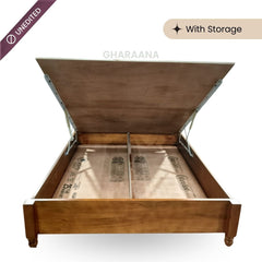 Sevilla 100% Solid Wood Upholstered Bed - Beds - Gharaana