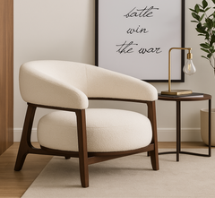 Karma Wooden Plush Armchair