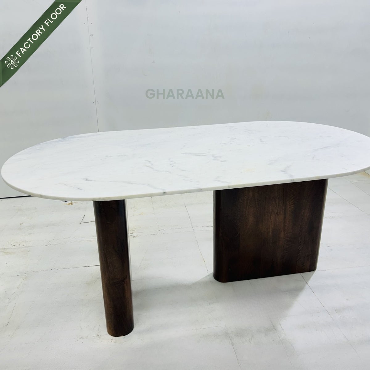 Lok Marble-Top Wooden Dining Table Set - Dining Set - Gharaana