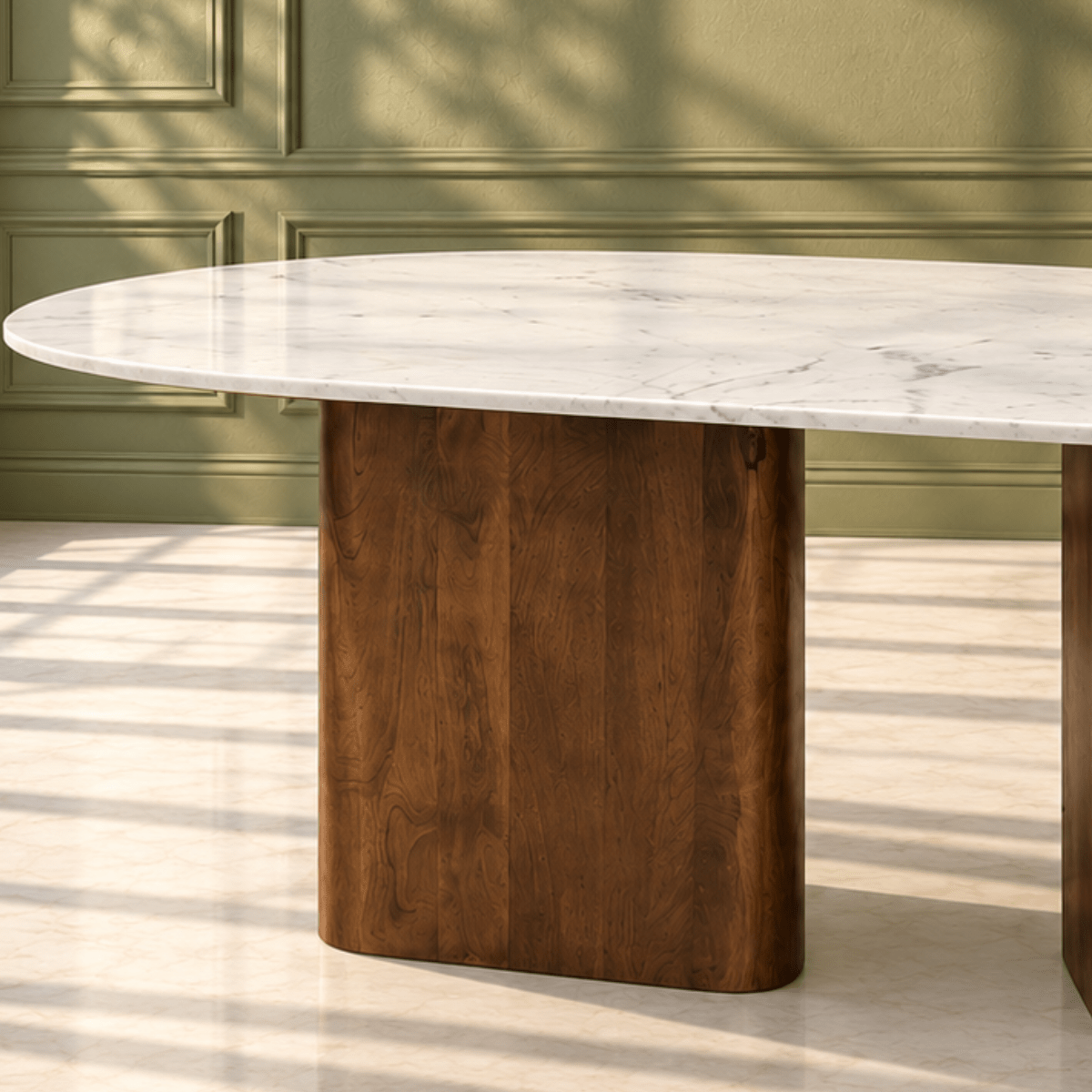 Lok Marble-Top 6-Seater Dining Set - Dining Set - Gharaana