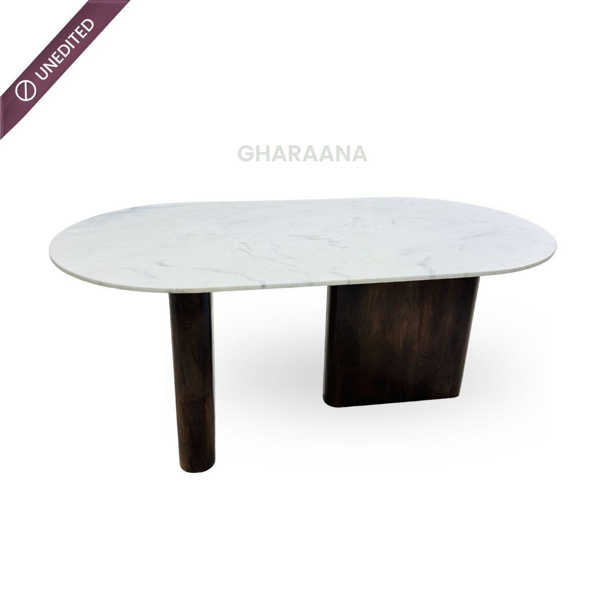 Lok Marble - Top Wooden Dining Table Set - Dining Set - Gharaana