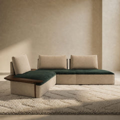 Savoy Custom Dual-Tone Wooden Upholstered Sofa - Sofas - Gharaana