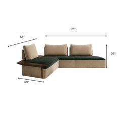 Savoy Custom Dual-Tone Wooden Upholstered Sofa - Sofas - Gharaana