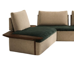Savoy Custom Dual-Tone Wooden Upholstered Sofa - Sofas - Gharaana