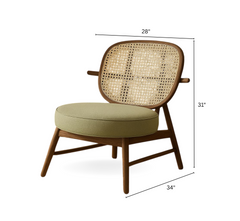Abby Wooden Plush Armchair