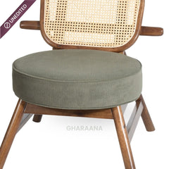 Abby Wooden Plush Armchair - Armchairs - Gharaana