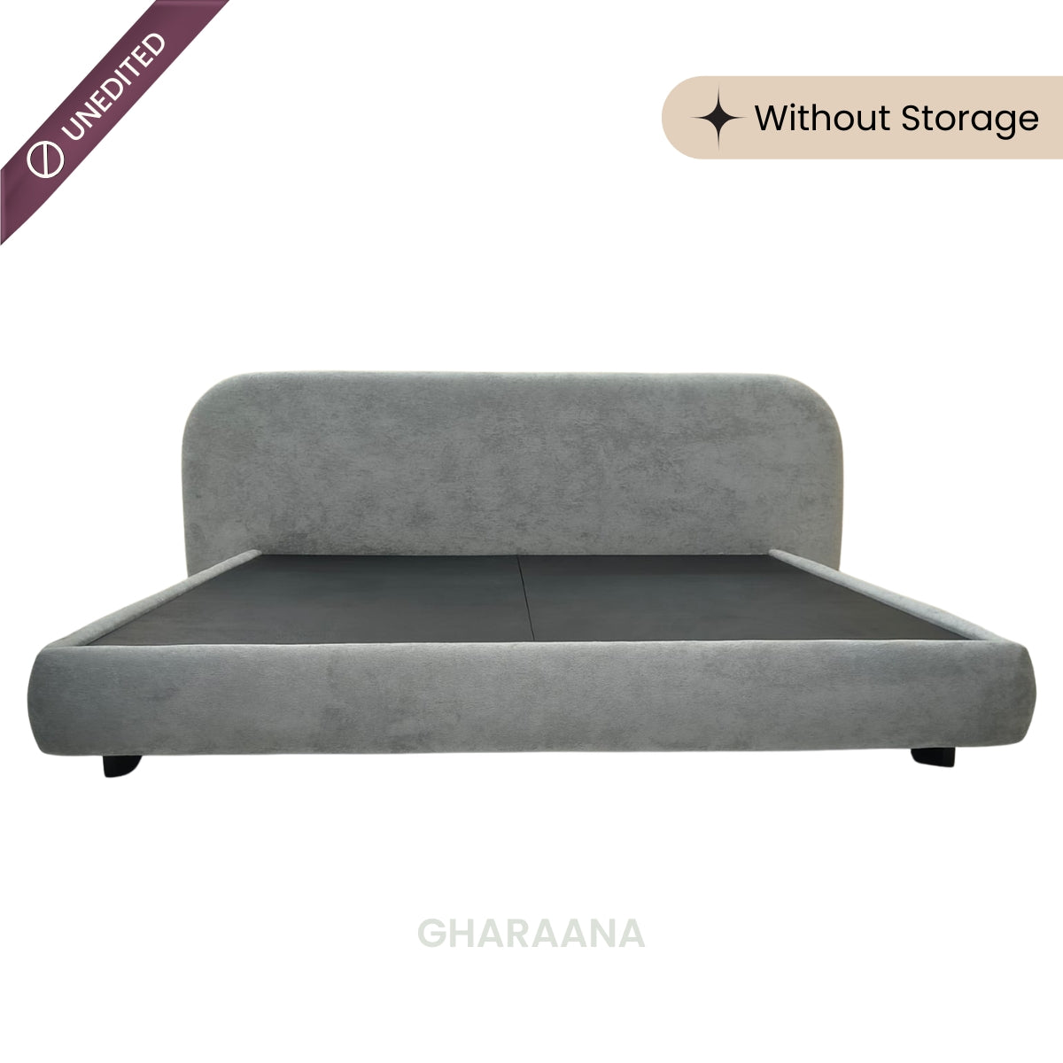 Plush 100% Solid Wood Upholstered Bed - Beds - Gharaana