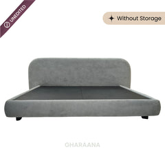 Plush 100% Solid Wood Upholstered Bed - Beds - Gharaana