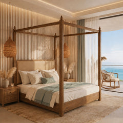Dawn 100% Solid Wood Poster Bed - Beds - Gharaana
