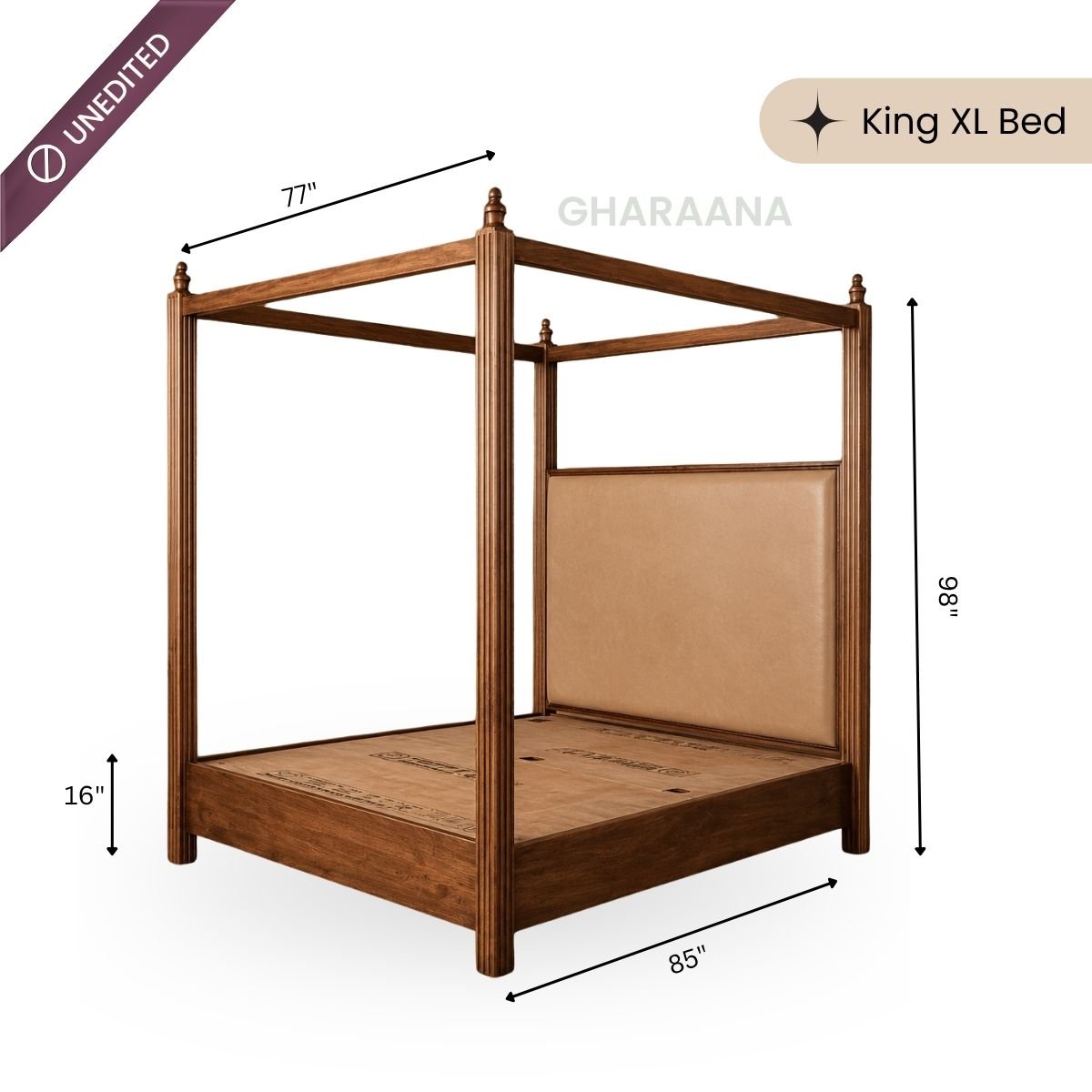 Dawn 100% Solid Wood Poster Bed - Beds - Gharaana