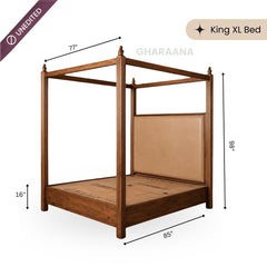 Dawn 100% Solid Wood Poster Bed - Beds - Gharaana