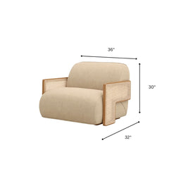 Samaara Wooden Plush Armchair - Armchairs - Gharaana