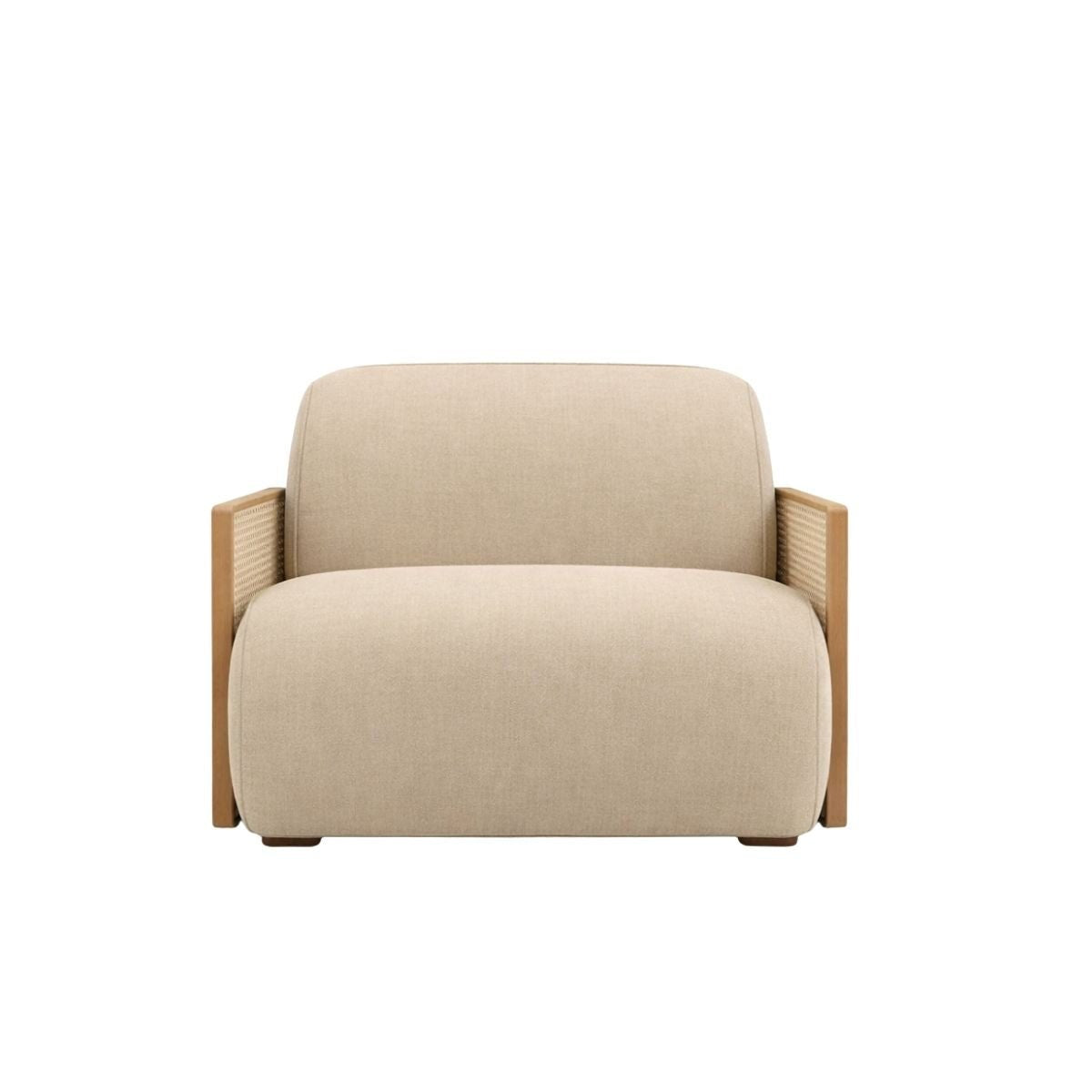 Samaara Wooden Plush Armchair - Armchairs - Gharaana