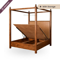 Dawn 100% Solid Wood Poster Bed - Beds - Gharaana