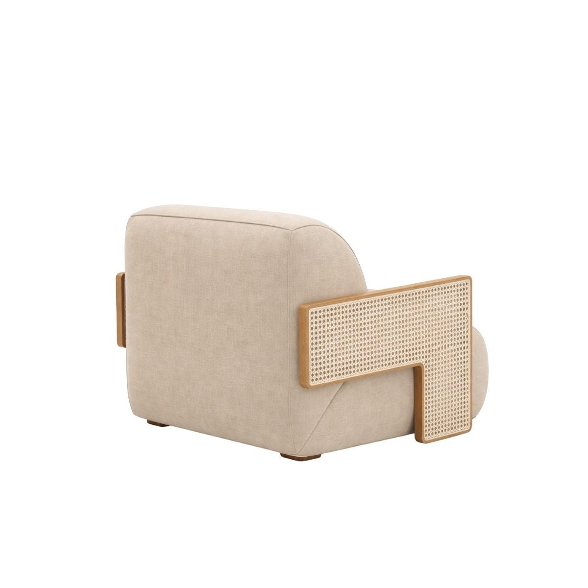 Samaara Wooden Plush Armchair - Armchairs - Gharaana