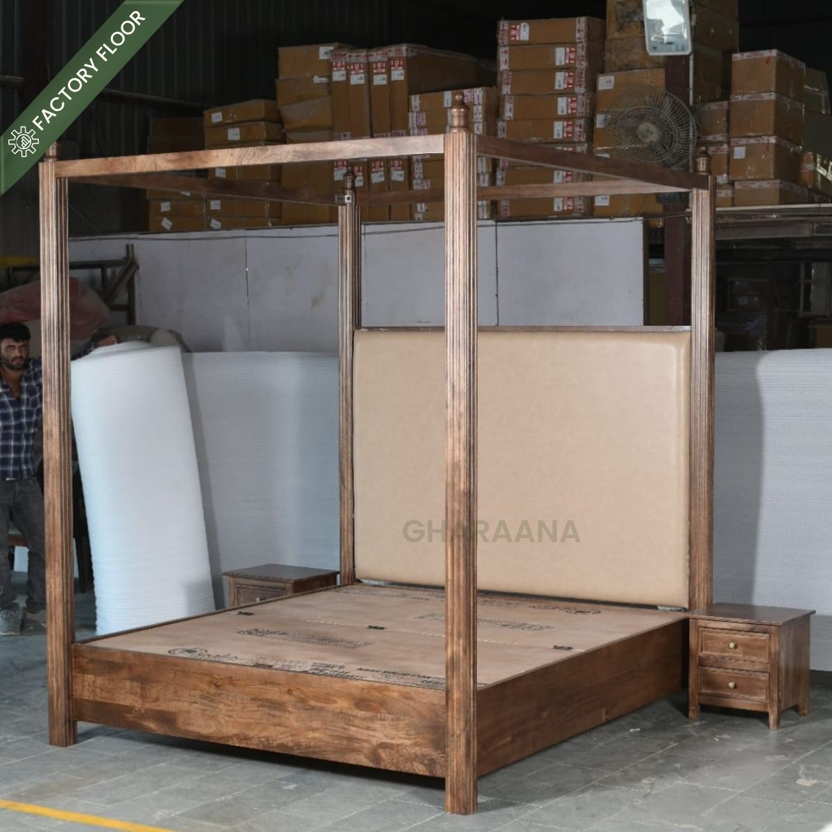 Dawn 100% Solid Wood Poster Bed - Beds - Gharaana