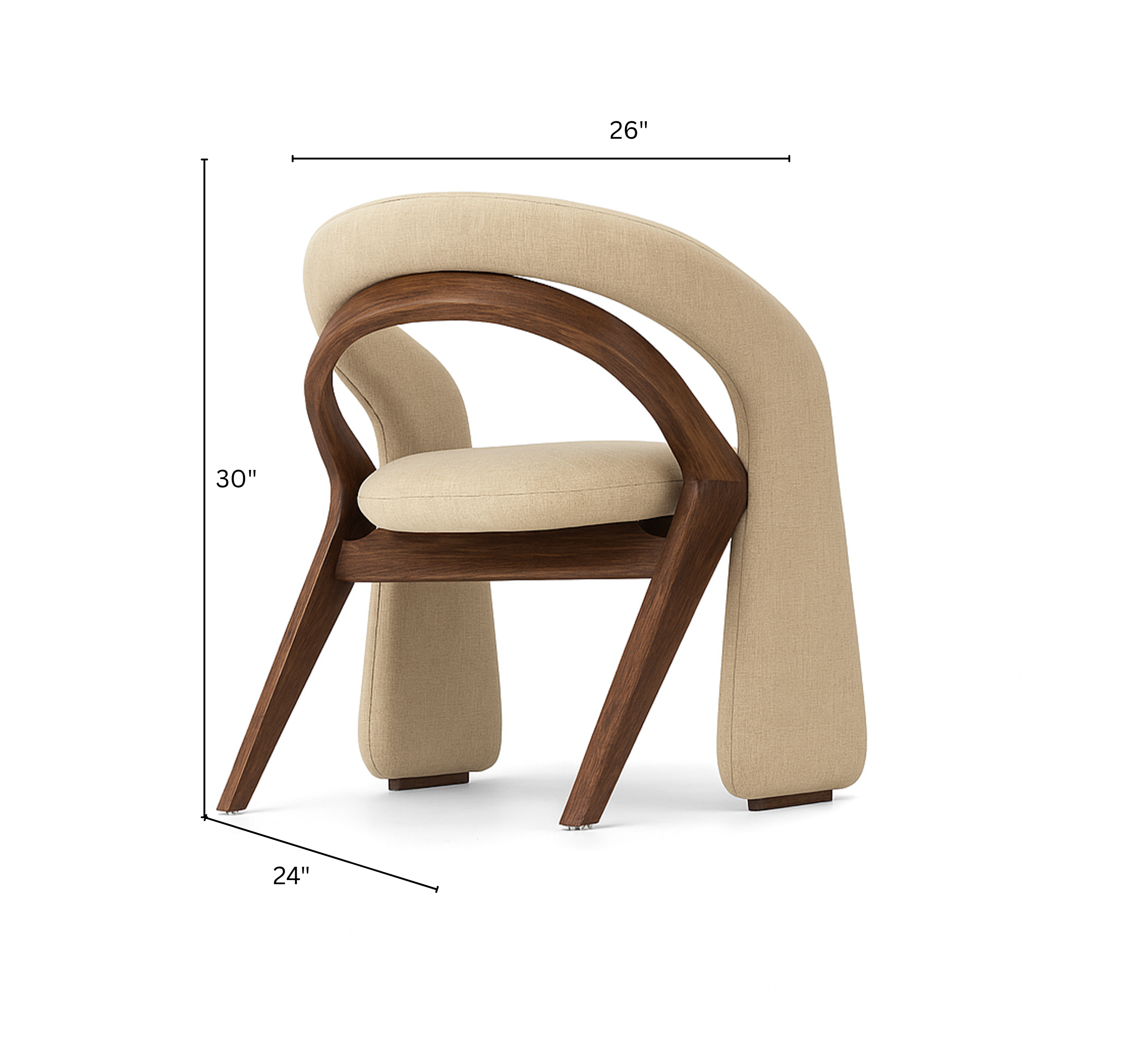 Ramya Wooden Plush Armchair