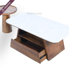 Spectra Marble top s/2 Nesting Centre Tables - Centre Tables - Gharaana