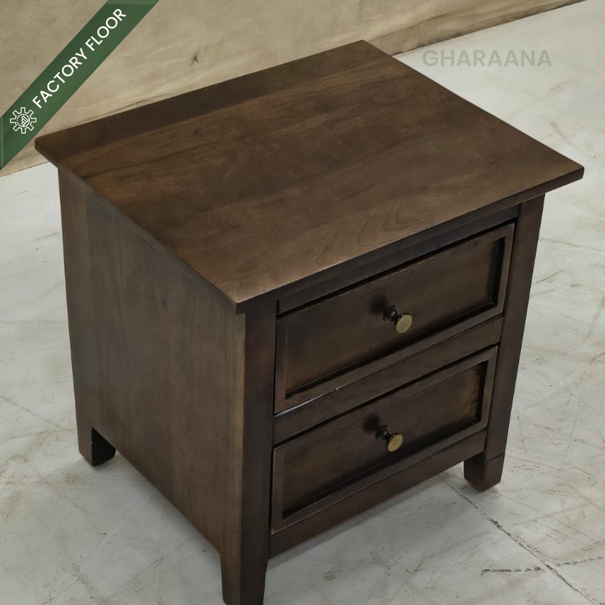 Kavya 100% Solid Wood Bed with Bedside tables - Beds - Gharaana