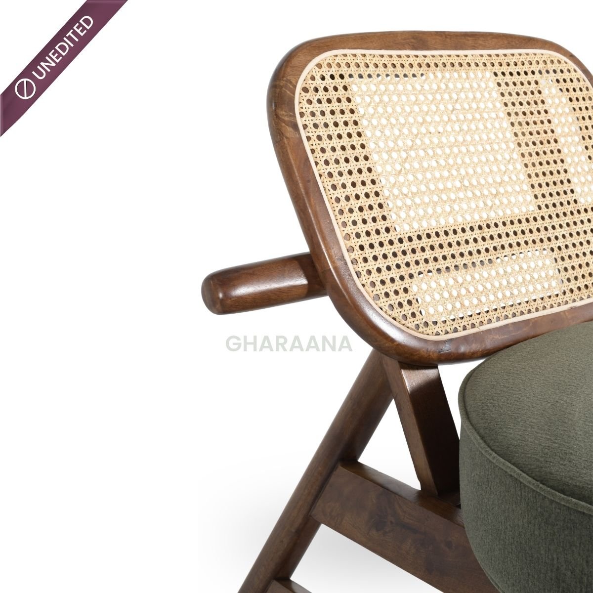 Abby Wooden Plush Armchair - Armchairs - Gharaana