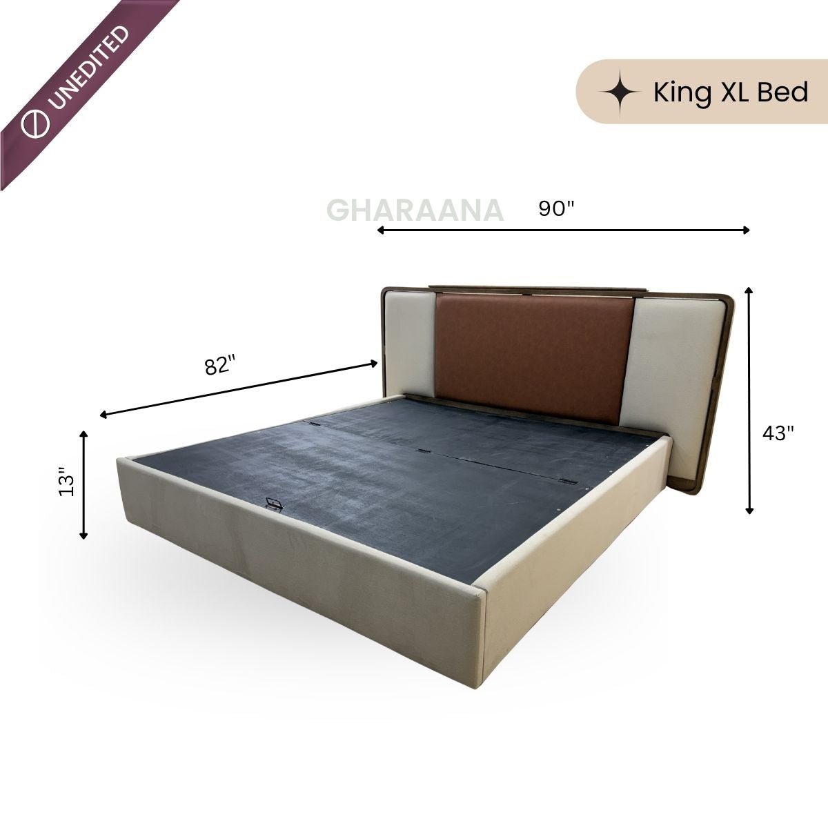 Avo 100% Solid Wood Upholstered Bed - Beds - Gharaana