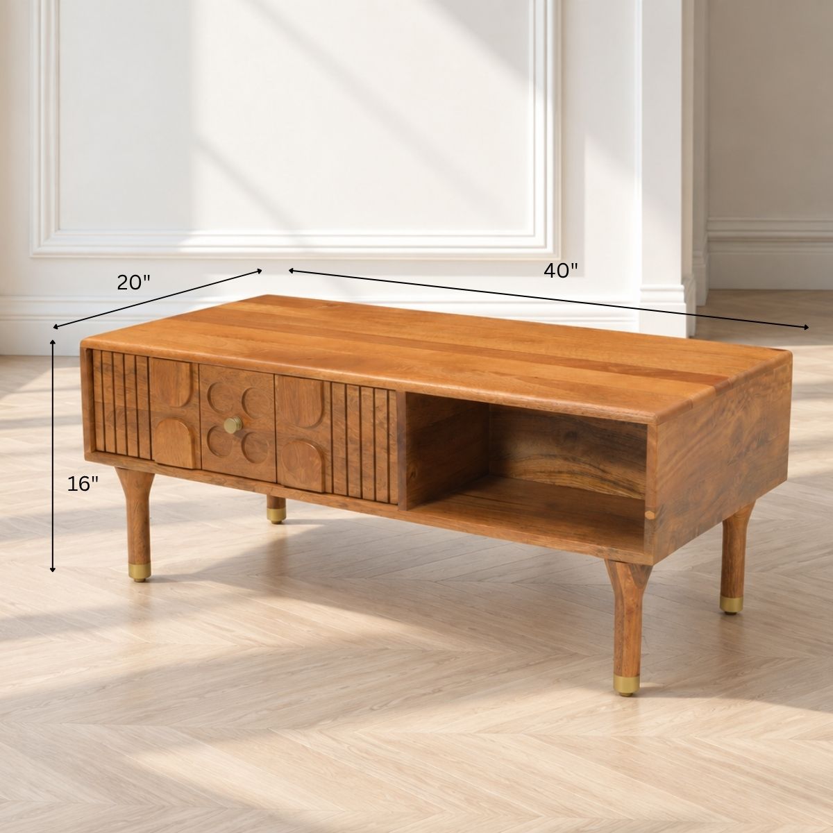 Aks Solid wood Storage Centre Table - Centre Tables - Gharaana