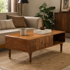 Aks Solid wood Storage Centre Table - Centre Tables - Gharaana