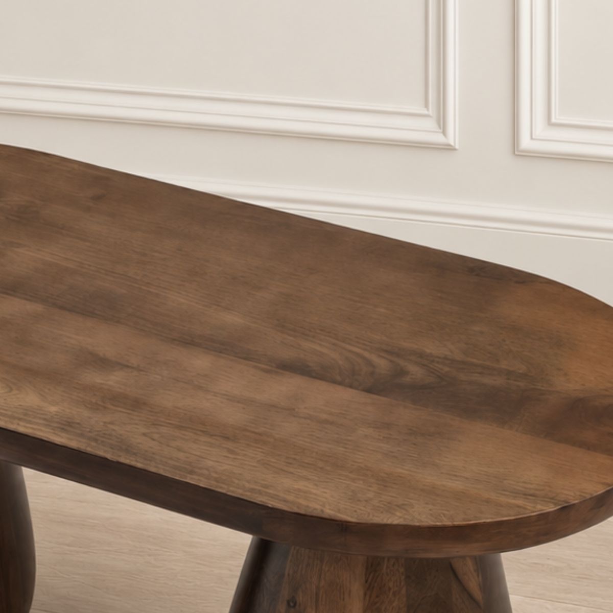 Akira Oval top Solid Wood Center Table - Centre Tables - Gharaana